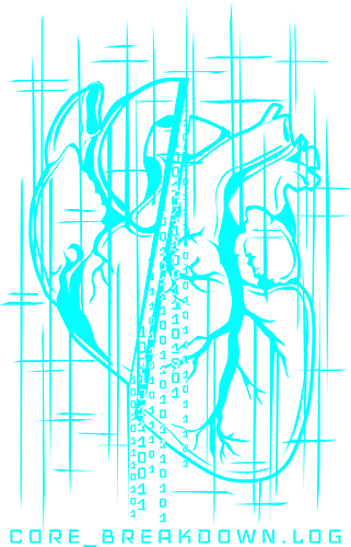 CORE_BREAKDOWN // CYN_01 - cyberpunk, dark art, glitch, heartbreak, emo, aesthetic, sad boy, sad girl, goth, rrg.exe, core breakdown, tech, minimal, neon, industrial
